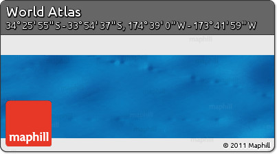 Physical Panoramic Map of the Area around 34° 10' 16" S, 174° 10' 30" W