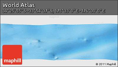 Physical Panoramic Map of the Area around 34° 10' 16" S, 176° 1' 30" E