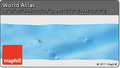 Physical Panoramic Map of the Area around 34° 10' 16" S, 176° 1' 30" E