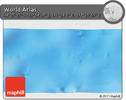 Physical 3D Map of the Area around 34° 10' 16" S, 176° 52' 30" E