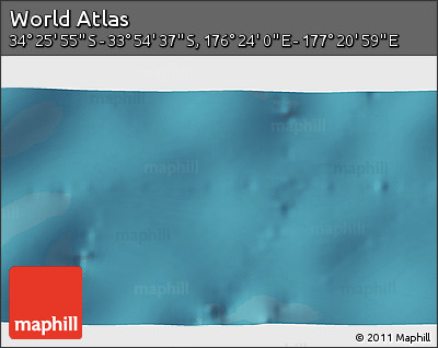 Satellite 3D Map of the Area around 34° 10' 16" S, 176° 52' 30" E