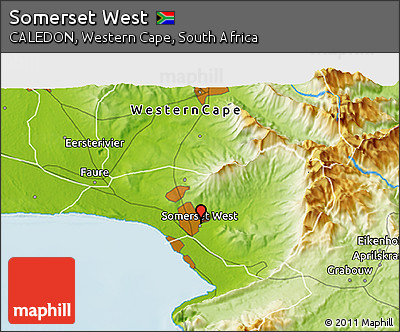 Physical 3D Map of Somerset West