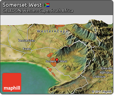 Satellite 3D Map of Somerset West