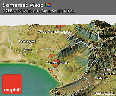 Satellite 3D Map of Somerset West