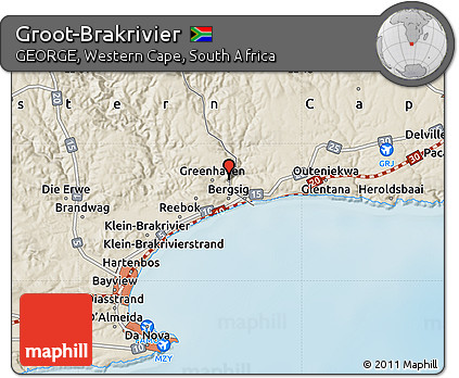 Shaded Relief Map of Groot-Brakrivier