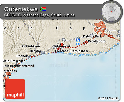Shaded Relief Map of Outeniekwa