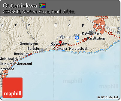 Shaded Relief Map of Outeniekwa