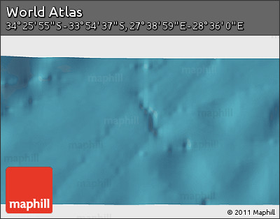 Satellite 3D Map of the Area around 34° 10' 16" S, 28° 7' 30" E