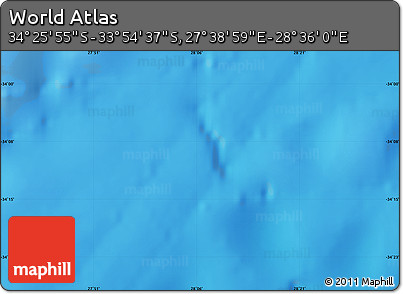 Physical Map of the Area around 34° 10' 16" S, 28° 7' 30" E