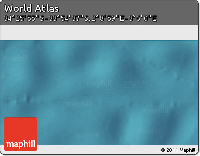 Satellite 3D Map of the Area around 34° 10' 16" S, 2° 37' 30" E