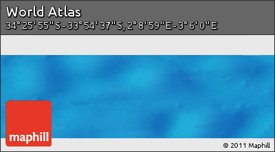 Physical Panoramic Map of the Area around 34° 10' 16" S, 2° 37' 30" E