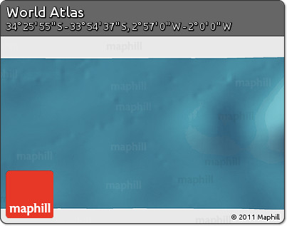Satellite 3D Map of the Area around 34° 10' 16" S, 2° 28' 30" W