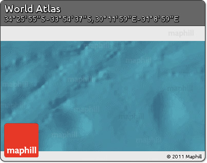 Satellite 3D Map of the Area around 34° 10' 16" S, 30° 40' 29" E