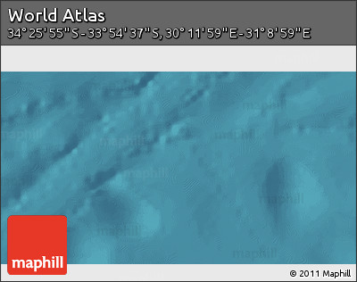 Satellite 3D Map of the Area around 34° 10' 16" S, 30° 40' 29" E