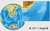 Physical Location Map of the area around 34° 10' 16" S, 31° 31' 29" E