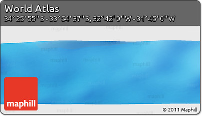 Physical Panoramic Map of the Area around 34° 10' 16" S, 32° 13' 30" W