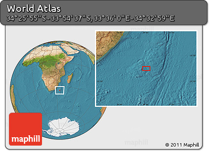 Satellite Location Map of the Area around 34° 10' 16" S, 34° 4' 30" E