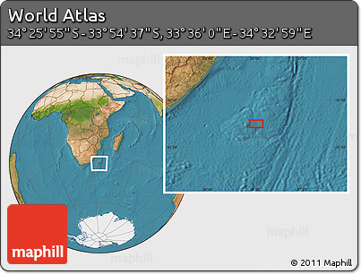 Satellite Location Map of the Area around 34° 10' 16" S, 34° 4' 30" E