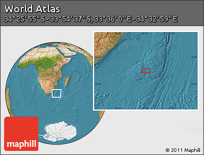 Satellite Location Map of the Area around 34° 10' 16" S, 34° 4' 30" E
