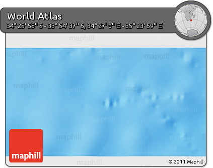 Physical 3D Map of the Area around 34° 10' 16" S, 34° 55' 29" E