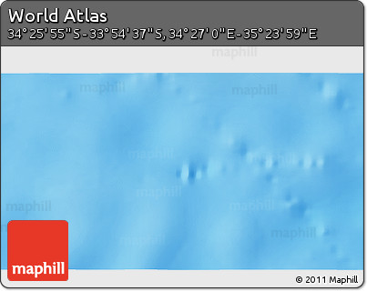 Physical 3D Map of the Area around 34° 10' 16" S, 34° 55' 29" E
