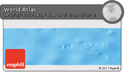 Physical Panoramic Map of the Area around 34° 10' 16" S, 34° 55' 29" E