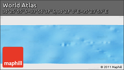 Physical Panoramic Map of the Area around 34° 10' 16" S, 34° 55' 29" E