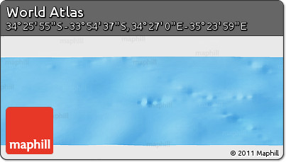 Physical Panoramic Map of the Area around 34° 10' 16" S, 34° 55' 29" E