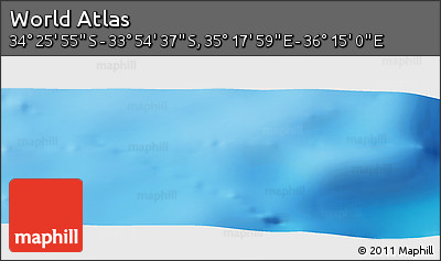 Physical Panoramic Map of the Area around 34° 10' 16" S, 35° 46' 29" E