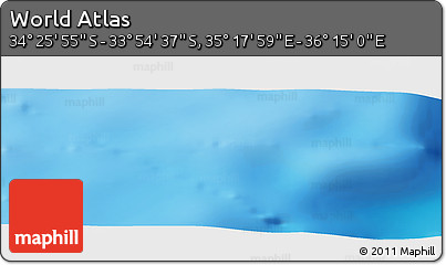 Physical Panoramic Map of the Area around 34° 10' 16" S, 35° 46' 29" E