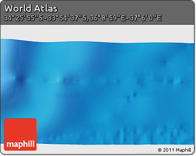 Physical 3D Map of the Area around 34° 10' 16" S, 36° 37' 30" E