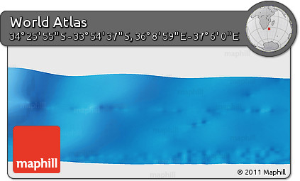 Physical Panoramic Map of the Area around 34° 10' 16" S, 36° 37' 30" E
