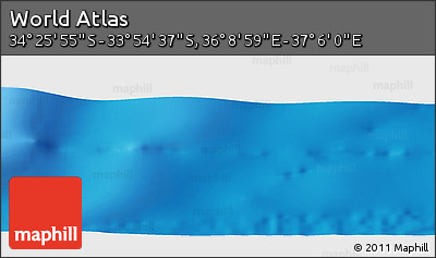 Physical Panoramic Map of the Area around 34° 10' 16" S, 36° 37' 30" E