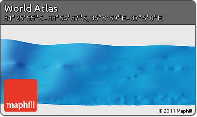 Physical Panoramic Map of the Area around 34° 10' 16" S, 36° 37' 30" E