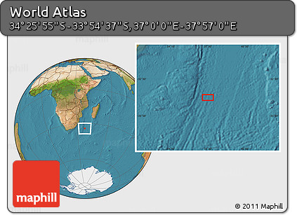 Satellite Location Map of the Area around 34° 10' 16" S, 37° 28' 30" E