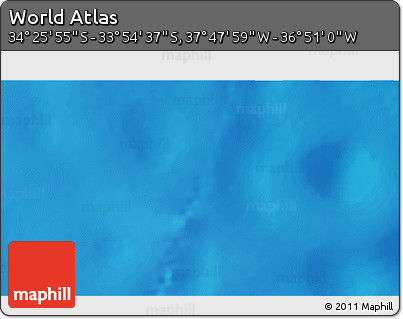 Physical 3D Map of the Area around 34° 10' 16" S, 37° 19' 30" W