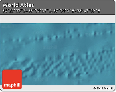 Satellite 3D Map of the Area around 34° 10' 16" S, 38° 19' 30" E