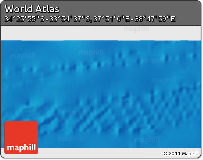 Shaded Relief 3D Map of the Area around 34° 10' 16" S, 38° 19' 30" E