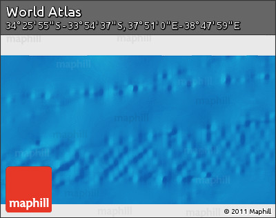 Shaded Relief 3D Map of the Area around 34° 10' 16" S, 38° 19' 30" E