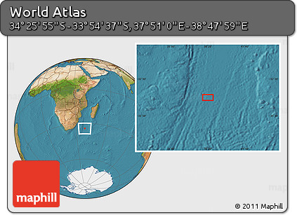Satellite Location Map of the Area around 34° 10' 16" S, 38° 19' 30" E