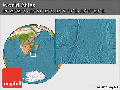 Satellite Location Map of the Area around 34° 10' 16" S, 38° 19' 30" E