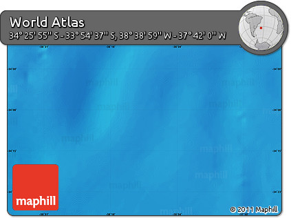 Physical Map of the Area around 34° 10' 16" S, 38° 10' 29" W