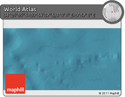 Satellite 3D Map of the Area around 34° 10' 16" S, 3° 28' 30" E