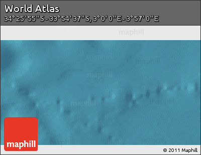 Satellite 3D Map of the Area around 34° 10' 16" S, 3° 28' 30" E