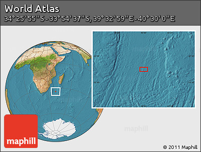 Satellite Location Map of the Area around 34° 10' 16" S, 40° 1' 29" E