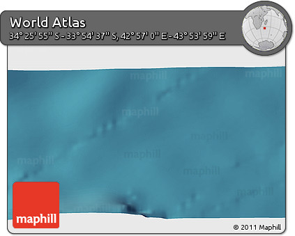 Satellite 3D Map of the Area around 34° 10' 16" S, 43° 25' 29" E