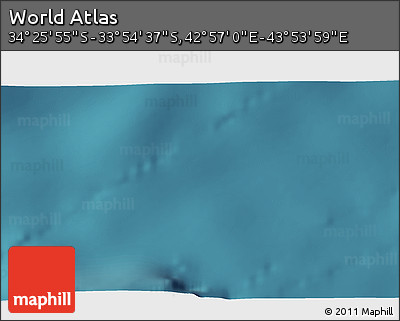 Satellite 3D Map of the Area around 34° 10' 16" S, 43° 25' 29" E