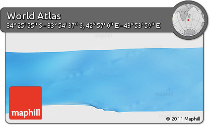 Physical Panoramic Map of the Area around 34° 10' 16" S, 43° 25' 29" E