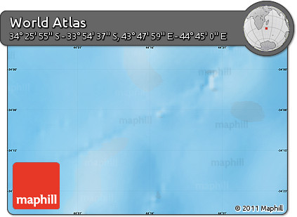 Physical Map of the Area around 34° 10' 16" S, 44° 16' 29" E