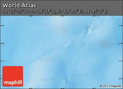 Physical Map of the Area around 34° 10' 16" S, 44° 16' 29" E